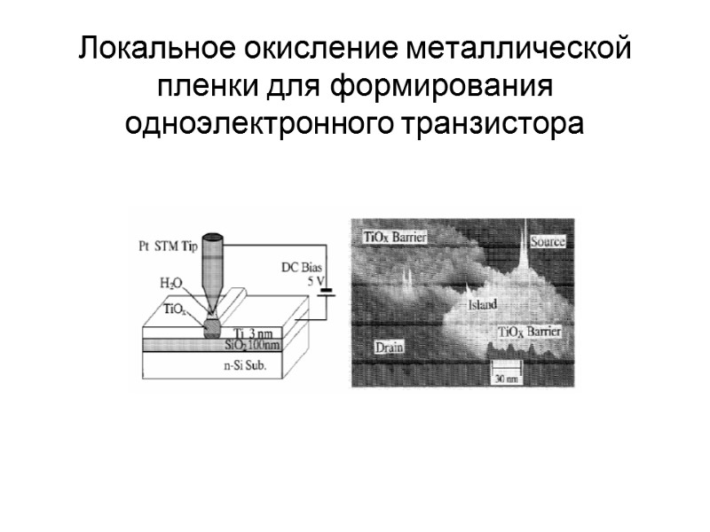 Локальное окисление металлической пленки для формирования одноэлектронного транзистора